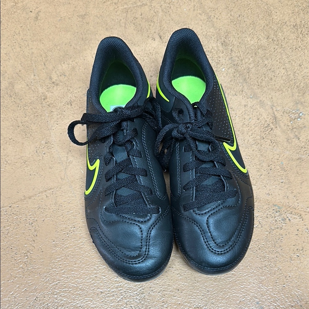 Nike Black and Neon Green Soccer Shoes